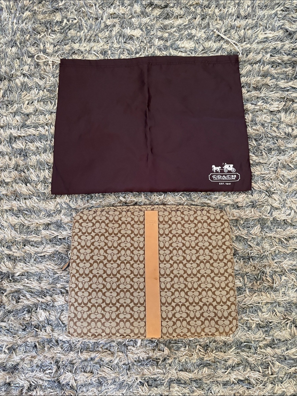 Coach Signature Canvas Tech Sleeve in Brown and Tan
